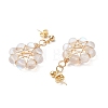 Flower Synthetic Moonstone Dangle Stud Earrings EJEW-JE06336-01-4