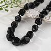 Natural Dyed & Heated Black Agate Nuggets Beaded Necklaces for Women Men NJEW-K388-01P-1