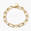 Brass Paperclip Chain Bracelets BJEW-H537-10G-6