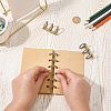 6-Ring Bamboo Stick Alloy Loose Leaf Book Binder Hinged Rings FIND-CP0003-97AB-3
