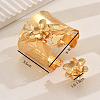 Iron Hollow Flower Cuff Bangles & Rings Set for Women CQ8674-2