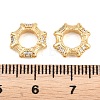 Octagon Brass Micro Pave Clear Cubic Zirconia European Beads KK-B186-15G-3