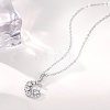 925 Sterling Silver Pave 5A Clear Cubic Zirconia Pendants SE-CBA9BBC-08P-3
