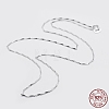 Rhodium Plated 925 Sterling Silver Chain Necklaces STER-F039-45cm-08P-1
