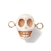Halloween Synthetic Magnesite Skull Links Connector Charms PALLOY-JF02700-3