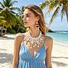 Summer Beach Resin & Glass Layered Bib Necklaces for Women WGA2460-01-2