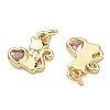 Brass Pave Cubic Zirconia Pendants KK-A291-24B-G-2