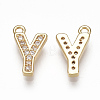 Brass Cubic Zirconia Charms KK-S348-330Y-2