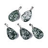 Natural Green Spot Jasper Pendants G-N362-03P-08-1