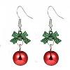 Christmas Theme Alloy Plastic Dangle Earrings FS-WG6FBD6-08-1