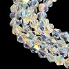 Electroplate Transparent Glass Beads Strands EGLA-K015-18Y-3
