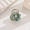 Natural Green Aventurine Chips Adjustable Women's Ring GO1115-3-1