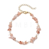 Natural Sunstone Chip Beaded Bracelets for Women BJEW-JB11742-02-2