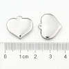 Tarnish Resistant 304 Stainless Steel Mirror Polished Finish Stamping Blank Tag Heart Pendants X-STAS-R063-02-3