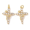 Brass Pave Clear Cubic Zirconia Pendants CU-CBA2907-01B-G-1