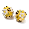 Polymer Clay Rhinestone Beads with Resin RESI-Z045-05-2