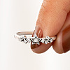 Alloy Rhinestone Plain Band Rings PW-WGAC64F-02-2