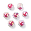 UV Plating Rainbow Iridescent Acrylic Beads OACR-F004-09E-2