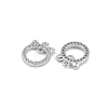 Brass Micro Pave Clear Cubic Zirconia Connector Charms KK-K351-38P-2
