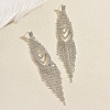 Brass Rhinestone Chandelier Earrings for Women TS9607-4