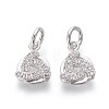 Brass Micro Pave Cubic Zirconia Charms ZIRC-J021-15P-RS-1