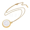 Ocean Theme Alloy Acrylic Shell Shape Pendant 201 Stainless Steel Cable Chain Necklaces for Women NJEW-F369-01C-2