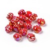 UV Plating Rainbow Iridescent Acrylic Beads OACR-C001-04-2