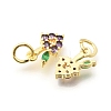 Brass Micro Pave Cubic Zirconia Charms KK-Z156-16G-2