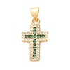 Brass Micro Pave Cubic Zirconia Pendants CU-CJC290F-01D-G-RS-1