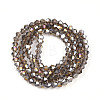 Transparent Electroplate Glass Beads Strands EGLA-A039-T3mm-B30-2