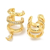 Brass Micro Pave Cubic Zirconia Cuff Earrings EJEW-C104-083G-2