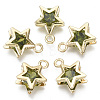 Brass Micro Cubic Zirconia Charms KK-N235-034D-1