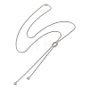 304 Stainless Steel Box Chain Lariat Necklaces NJEW-JN05886-4