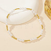 Fashionable Brass & Imitation Pearl Stretch Bracelets MT0601-2