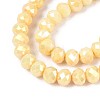 Anti-Tarnish Electroplate Rondelle Glass Beads Strands EGLA-T021-8mm-17-06-4