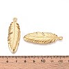 304 Stainless Steel Feather Pendants STAS-T067-32G-3
