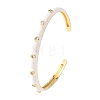 Brass Micro Pave Clear Cubic Zirconia Cuff Bangles for Women BJEW-A163-02G-02-4