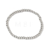 Brass Round Beaded Stretch Bracelets for Men Women BJEW-B148-05B-P-5
