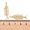 Brass Pink Cubic Zirconia Pendants KK-E800-05A-G-3