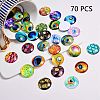 70Pcs Flatback Glass Cabochons for DIY Projects sgGGLA-SZ0001-33C-4