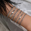 6Pcs 6 Styles Iron & Brass Chain Bracelets for Women WGAF0A7-01-1