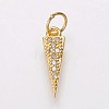 Brass Micro Pave Cubic Zirconia Charms X-KK-P134-16G-1