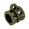 Tibetan Style Alloy Tube Bails TIBE-30047-AB-NR-2