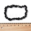 Natural Black Tourmaline Bead Stretch Bracelets BJEW-K213-36-3