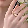 Clear Cubic Zirconia Ear Of Wheat Finger Rings RJEW-Q814-09G-2