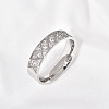 304 Stainless Steel with Clear Cubic Zirconia Finger Rings FS-WG2FC1C-07-1