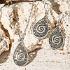 Bohemian Teardrop Zinc Alloy Enamel Pendant Necklaces & Dangle Earrings Sets WGB4181-03-1