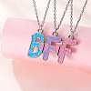 3Pcs 3 Colors Zinc Alloy Enamel Magnetic BFF Pendant Necklaces for Friend FS-WG36493-01-4