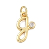 Brass Micro Pave Clear Cubic Zirconia Charms KK-D289-66G-G-1