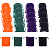 24Pcs 4 Colors Velvet Cloth Drawstring Pouches TP-BC0001-04-1